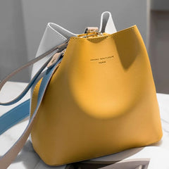Stylish Bucket Bag PU Leather Shoulder Crossbody Messenger