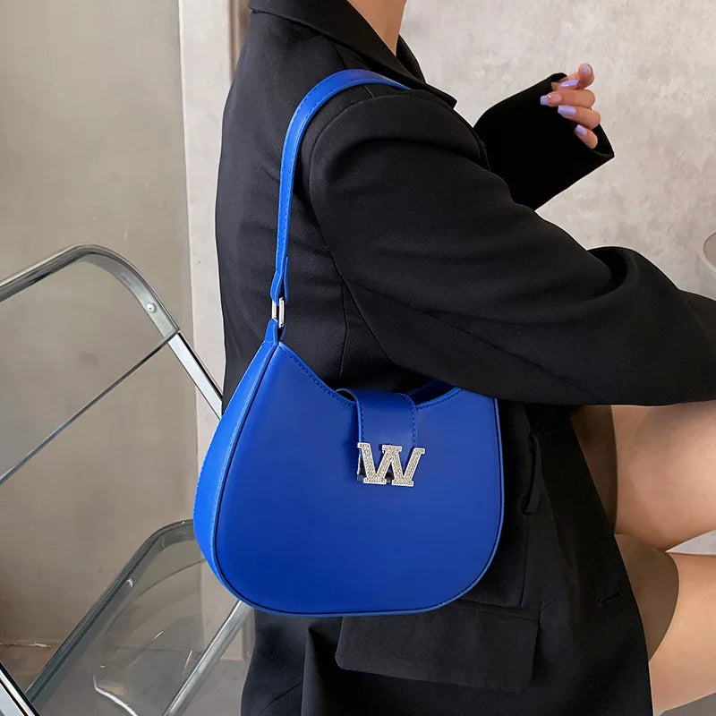Solid Underarm Bag Crossbody Handbag for Women