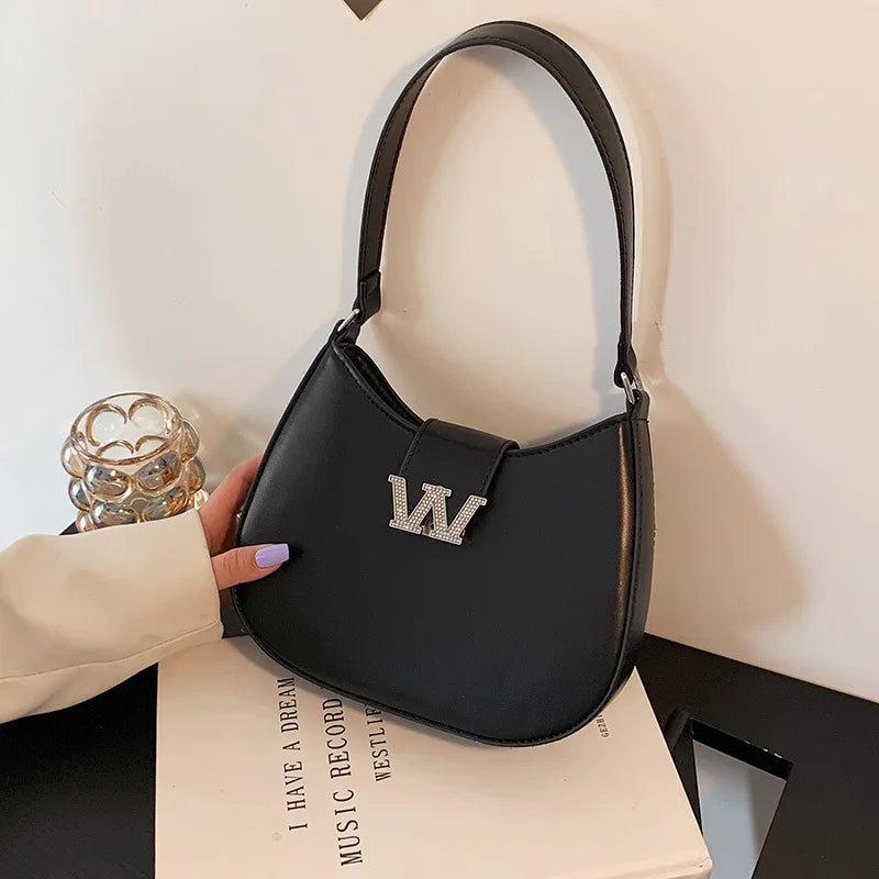 Solid Underarm Bag Crossbody Handbag for Women
