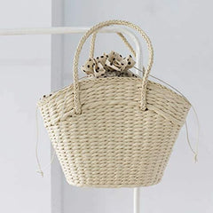 Straw Woven Women Casual Shoulder Bag Large Capacity Travel Shopping Tote Bag