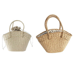 Straw Woven Women Casual Shoulder Bag Large Capacity Travel Shopping Tote Bag