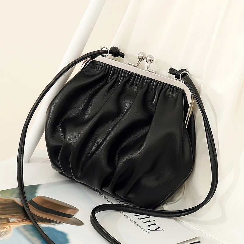 Fashionable Messenger Bag Female Ins Sweet Mini Pleated Shoulder Bag