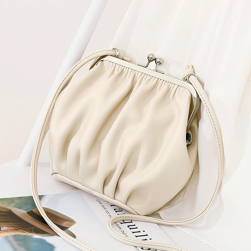 Fashionable Messenger Bag Female Ins Sweet Mini Pleated Shoulder Bag