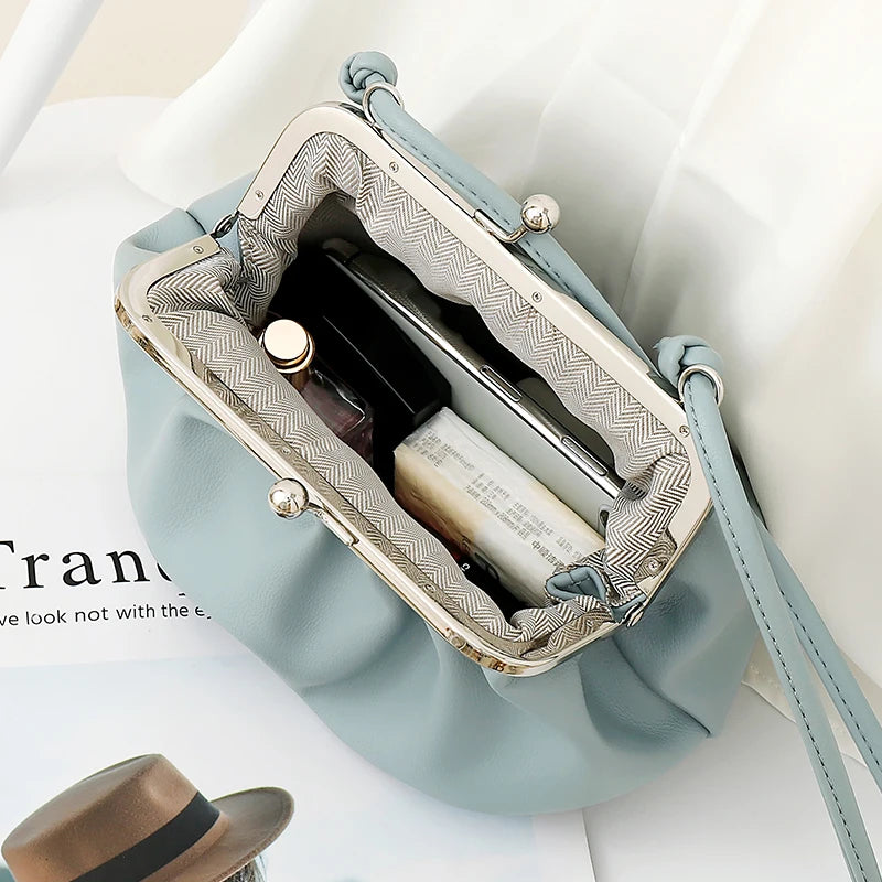 Fashionable Messenger Bag Female Ins Sweet Mini Pleated Shoulder Bag