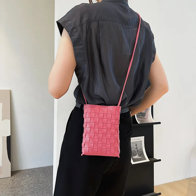 Woven Small Bag Women's Mini Messenger Shoulder Bag