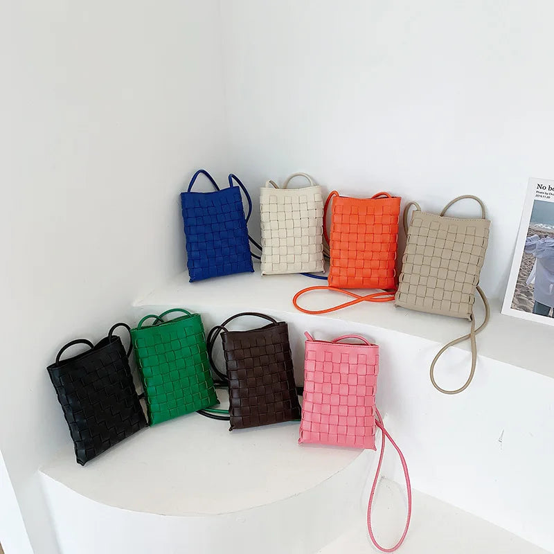 Woven Small Bag Women's Mini Messenger Shoulder Bag