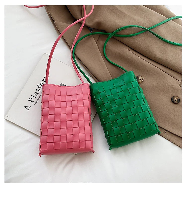 Woven Small Bag Women's Mini Messenger Shoulder Bag