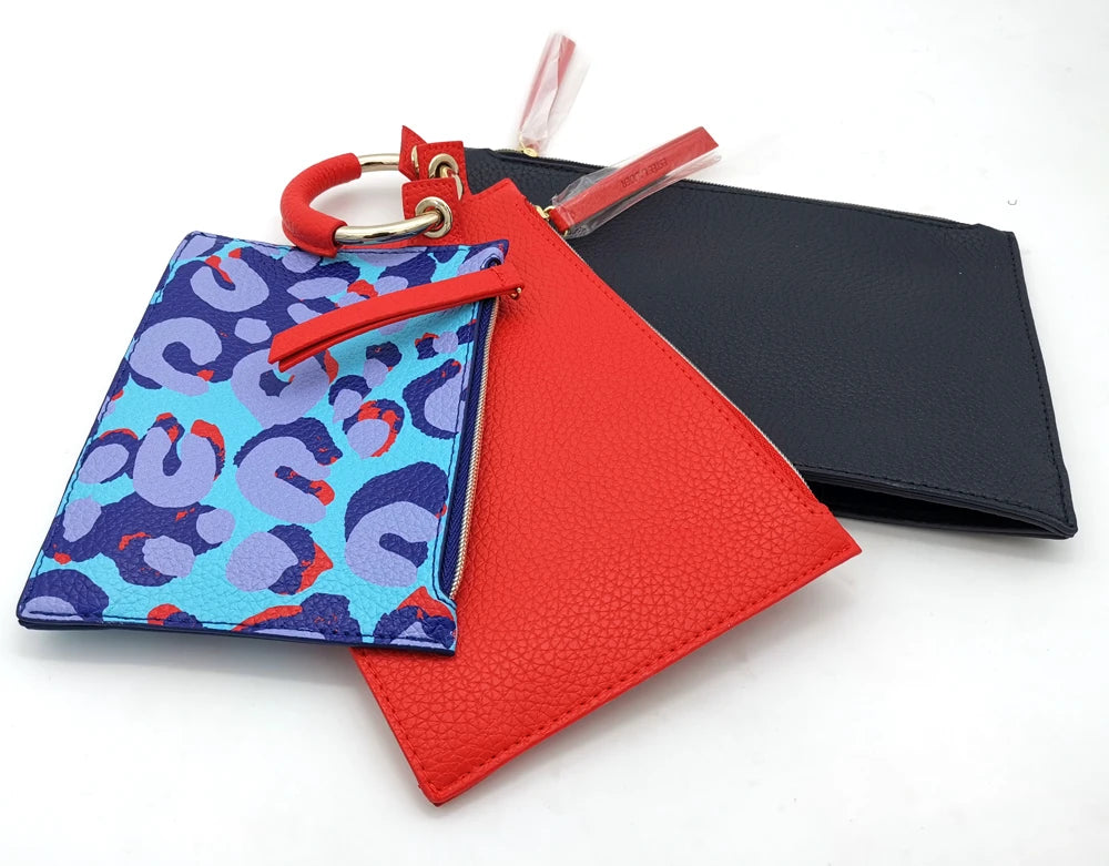 Women's 3-in-1 Handbag with Metal Ring Wallet