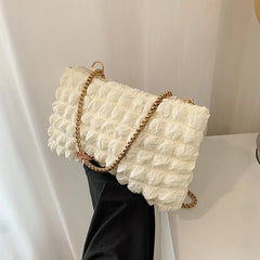Women's Fashioni Pleated Shoulder Bag Chain Strap Crossbody Bags