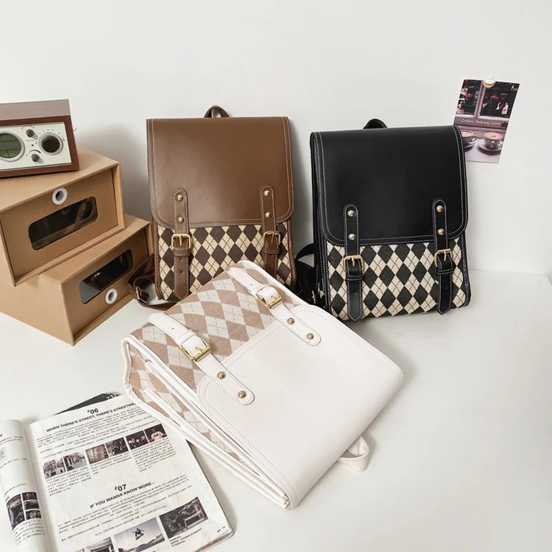 Fast Drop Girl Backpack Bag Retro Versatile Large Capacity Student School Bag