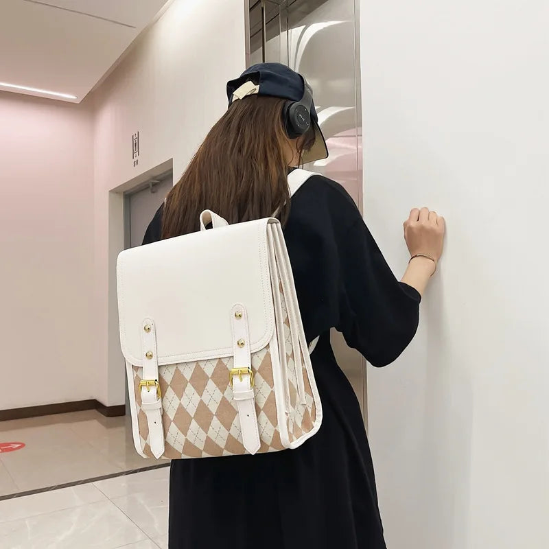 Fast Drop Girl Backpack Bag Retro Versatile Large Capacity Student School Bag