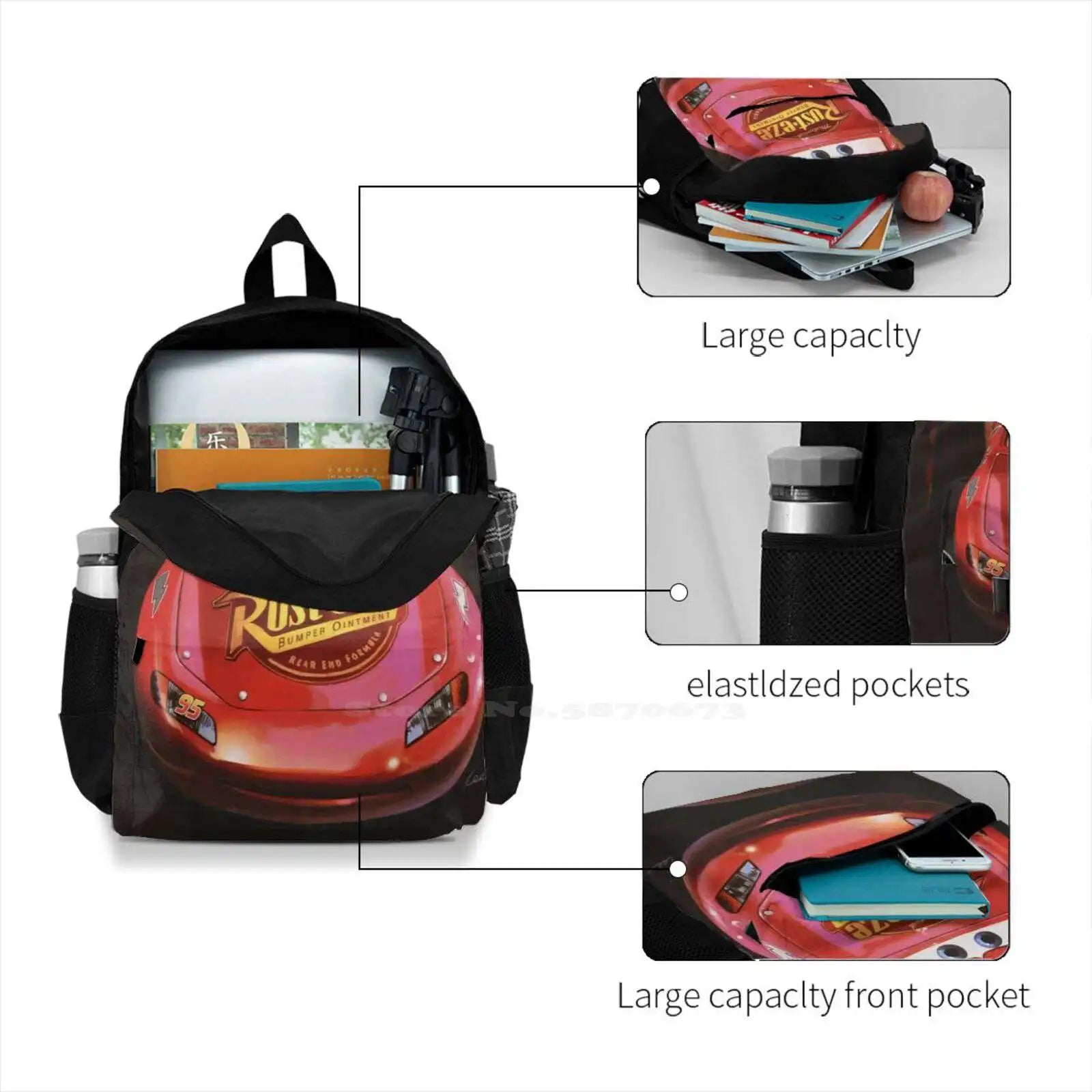 Racing Cars Backpack for Men Women Teens