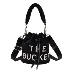 Faux Fur Bucket Bag Soft Plush Ladies Shoulder Crossbody Bags Winter Tote Purses
