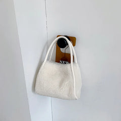 Faux Fur Crossbody Bag Plush Purses Handbags Lambwool Bucket Bag