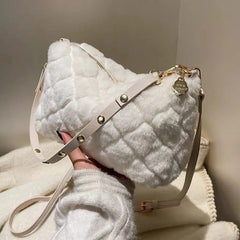 Faux Fur Crossbody Bag Plush Purses Handbags Female Phone Shoulder Bag