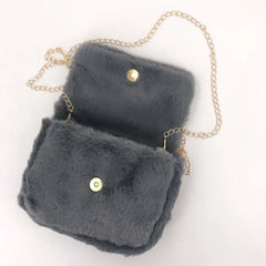 Faux Fur Crossbody Bag for Women Plush Purses and Handbags