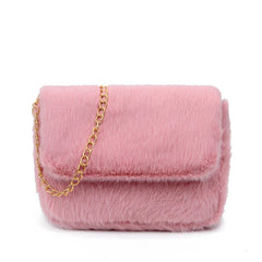 Faux Fur Crossbody Bag for Women Plush Purses and Handbags
