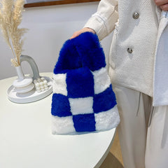 Faux Fur Shoulder Bag Plush Totes Evening Clutches