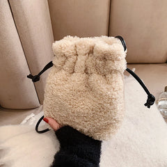 Soft Faux Fur Tote Bag Winter Lamb Wool Women's Handbag