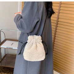 Soft Faux Fur Tote Bag Winter Lamb Wool Women's Handbag