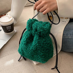 Soft Faux Fur Tote Bag Winter Lamb Wool Women's Handbag