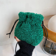Soft Faux Fur Tote Bag Winter Lamb Wool Women's Handbag