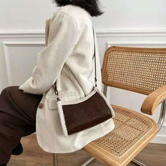 Faux Fur Women Shoulder Bag Leather Handbags Crossbody Ladies Handbag
