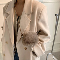 Faux Fur Women's Small Shoulder Messenger Bag Plush Ladies Mini Phone Bag
