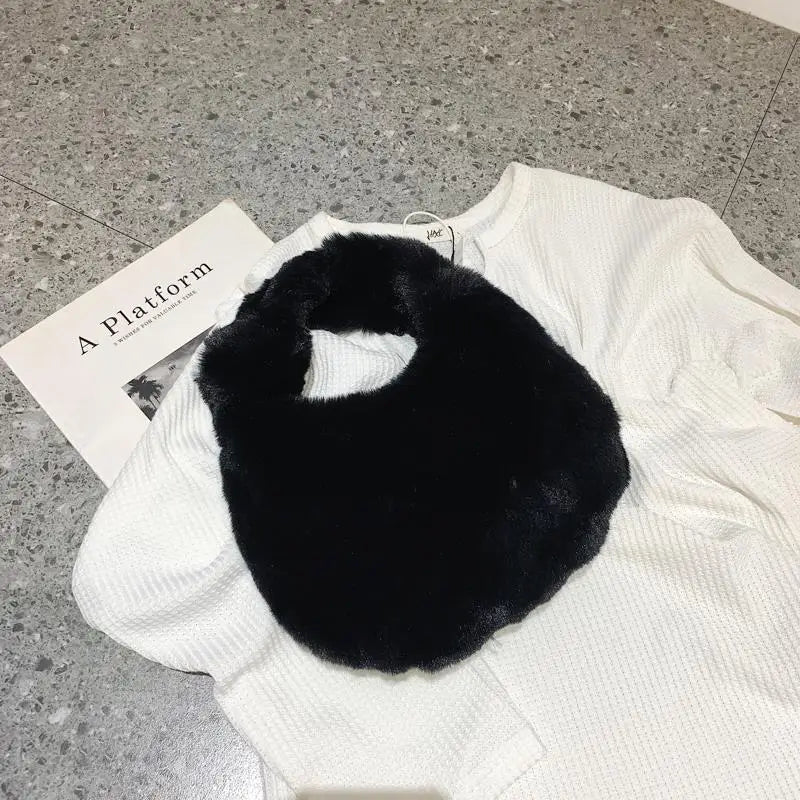 Faux Fur Women's Tote Bag Soft Plush Clutch Handbags Warm Purses Sac