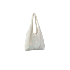 Faux Lamb Wool Women's Vest Shoulder Bag Embroidery Female Plush Tote Bags