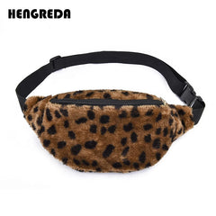 Faux Rabbit Fur Fanny Pack Waist Bag Winter Bum Bag Female Travel Hip Pouch