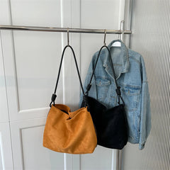 Large Faux Suede Crossbody Bag for Women Handbag Purse