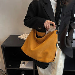 Large Faux Suede Crossbody Bag for Women Handbag Purse