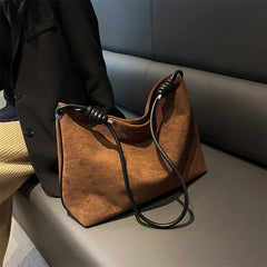 Large Faux Suede Crossbody Bag for Women Handbag Purse
