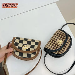 Red Plaid Small Handbag Girls Baby Crossbody Bag Princess Coin Purse