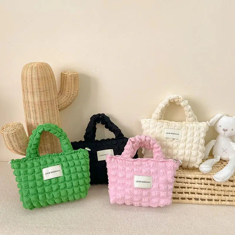 Mummy & Daughter Hand Holding Bags Bubble Tote Lunch Box Bag