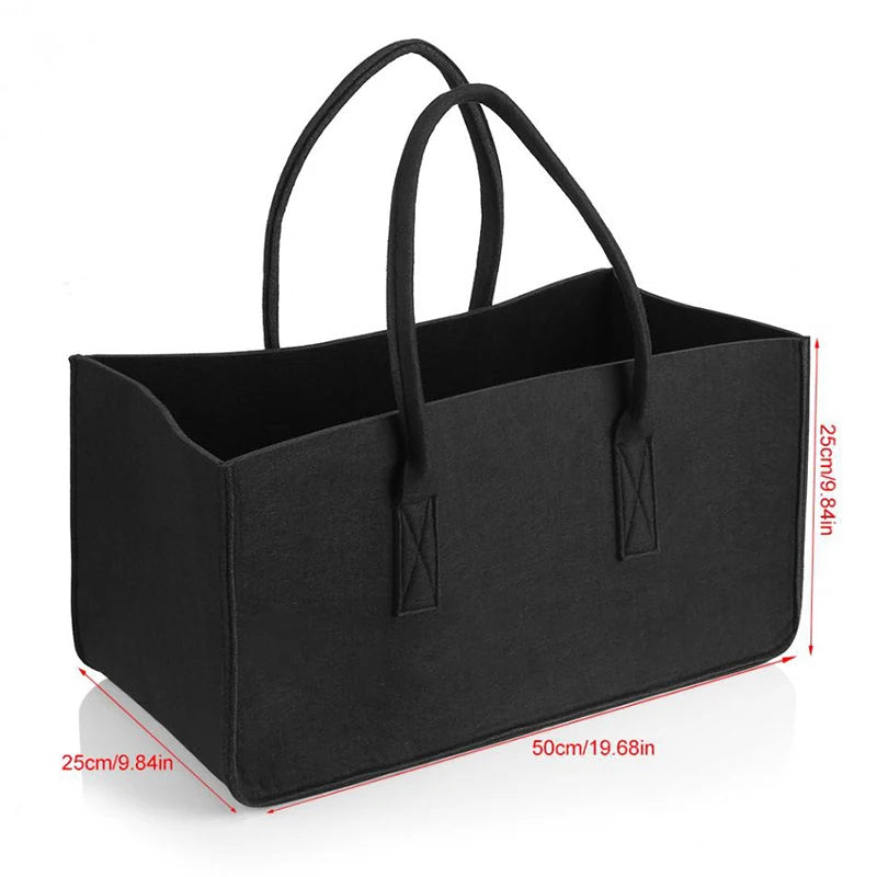 Felt Bag Fireplace Wooden Bag Firewood Basket
