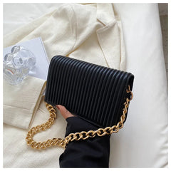 Women's Striped Shoulder Bag Small Crossbody Flap Handbag