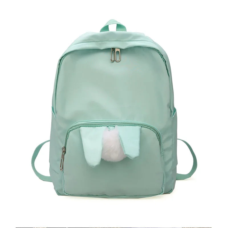 Women's Large Capacity Backpack with Hairball, Waterproof Travel Shoulder Bag