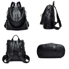 Girls Leather School Women Shoulder Bag Sac A Dos Travel Back Pack