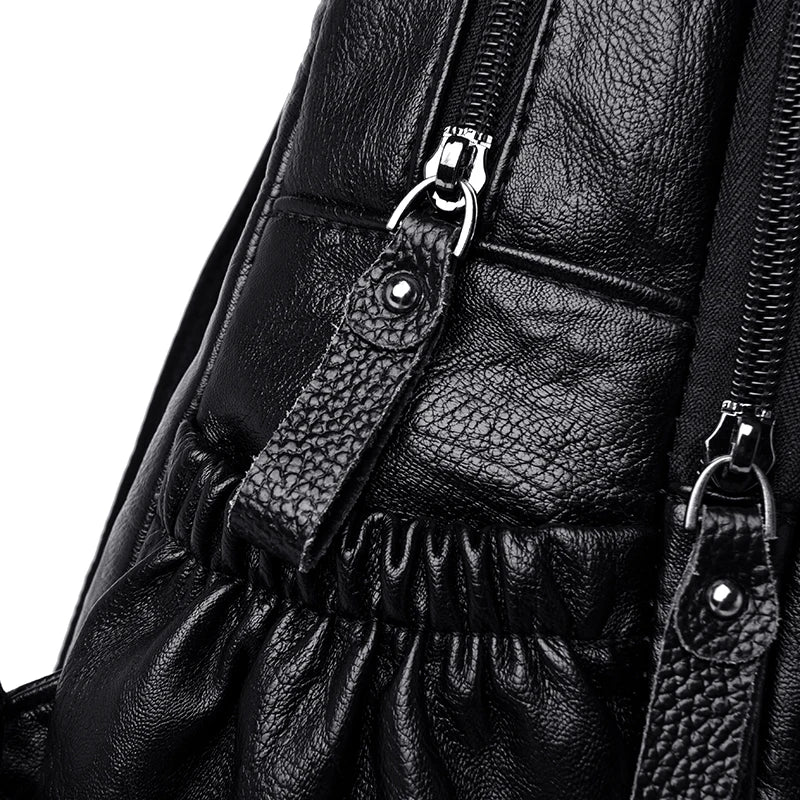 Women's Pu Leather Backpack for Casual Rucksacks
