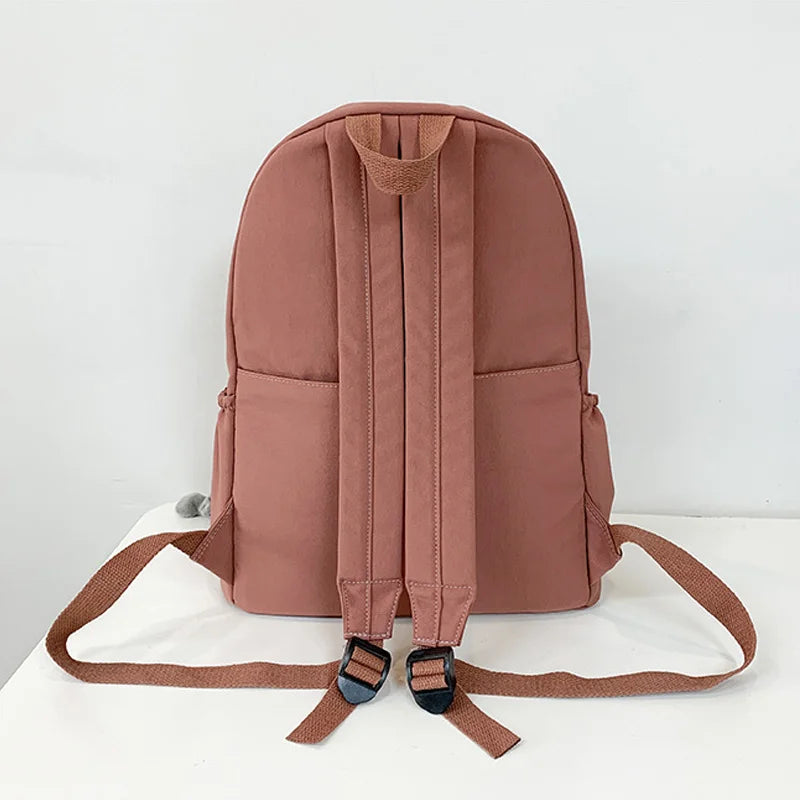 Female Canvas School Bag Casual Backpack Large Capacity Ladies Rucksac