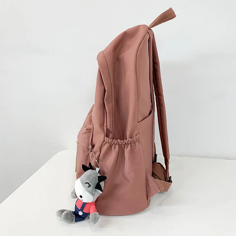 Female Canvas School Bag Casual Backpack Large Capacity Ladies Rucksac