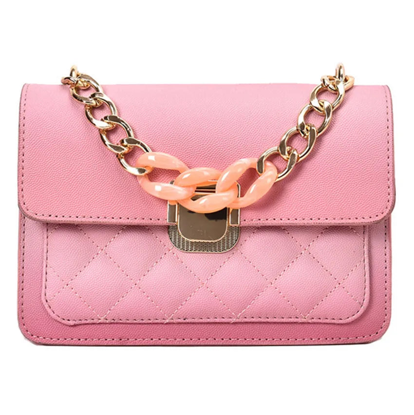 Women's Rhombic Chain Messenger Bag
