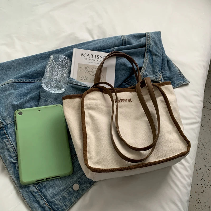 Casual Canvas Lady Handbag Large Capacity Tote Bag