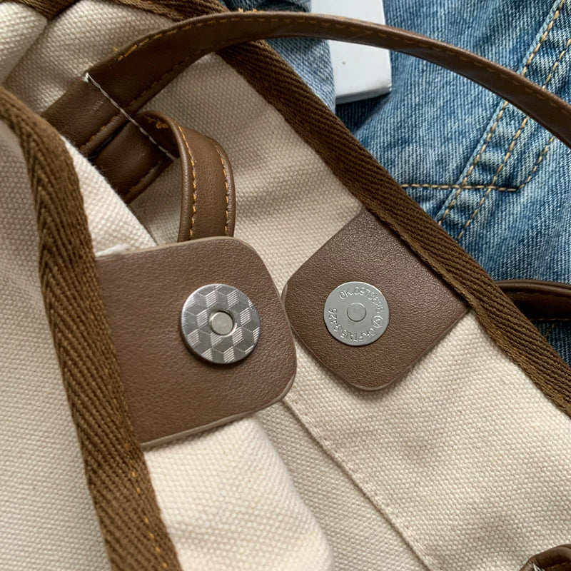 Casual Canvas Lady Handbag Large Capacity Tote Bag