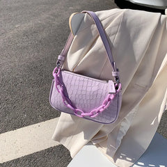 Female Acrylic Chain Shoulder Bag Underarm Handbag