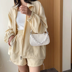 Female Acrylic Chain Shoulder Bag Underarm Handbag