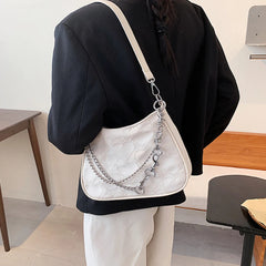 Heart Embroidery Chain Crossbody Shoulder Bag Women Casual Travel Purse