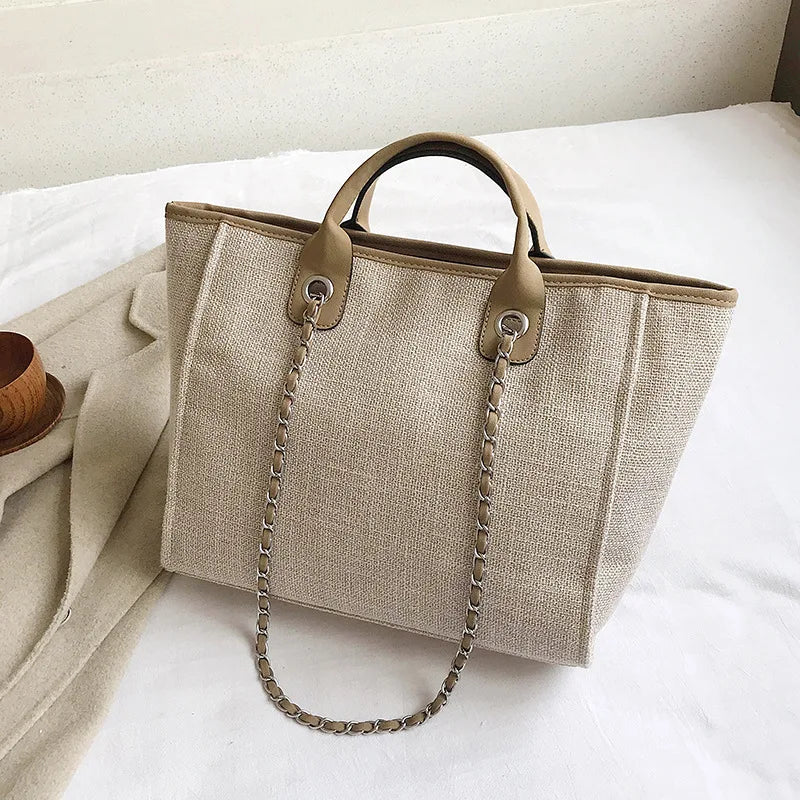 Women's Large Capacity Waterproof Tote Bag with Zipper Closure